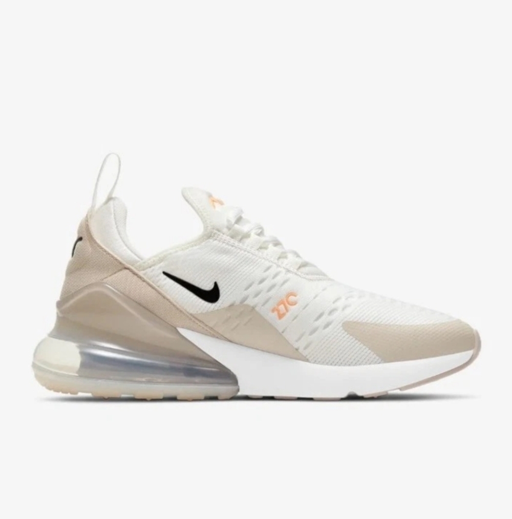 Women's Bling Nike Air Max 270 White Sneakers Shoes Customized With Crystals - Picture 3 of 6